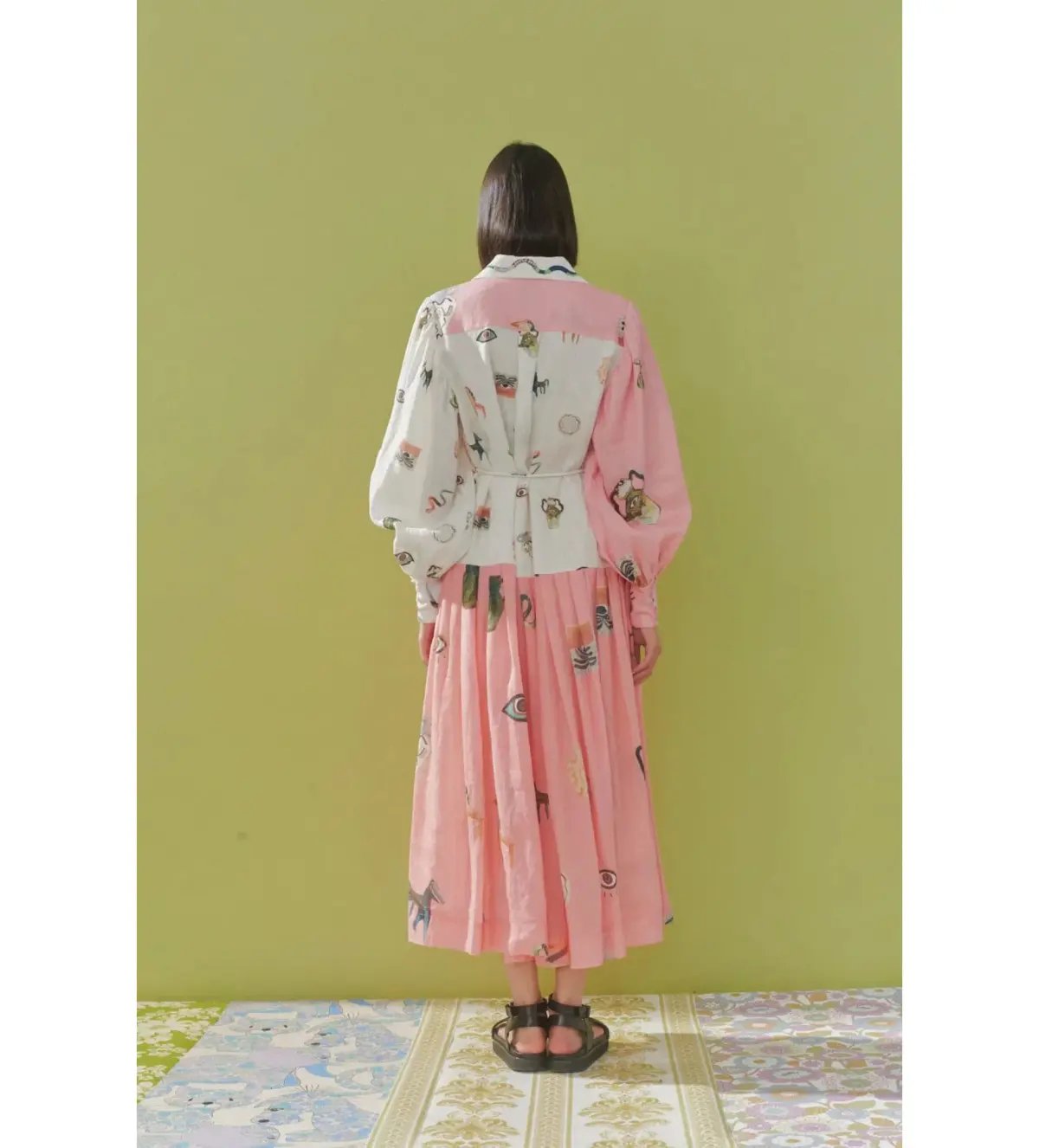 Alemais Cleo Patchwork Midi Shirtdress Multi Print Size AU 12 photo 3