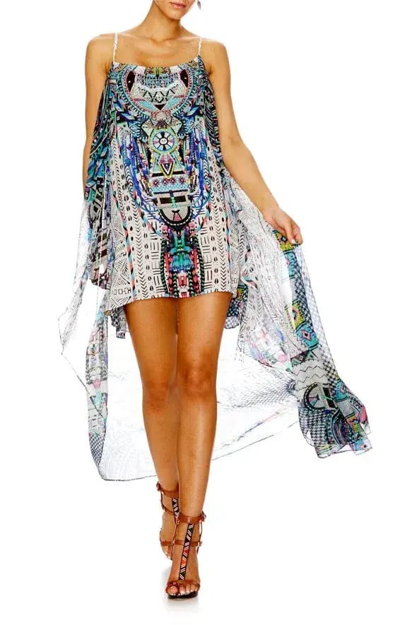 Camilla Maasai Mosh Mini Dress With Long Overlay Print Size 12 photo 2