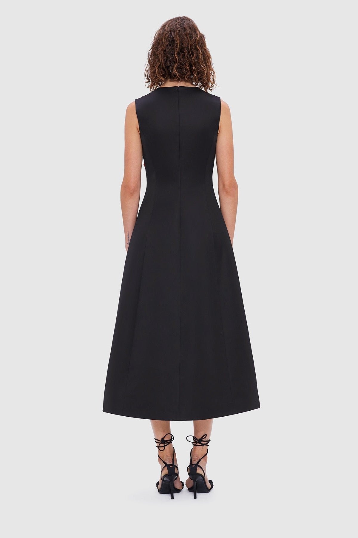 LEO LIN CLEO EMBELLISHED SLEEVELESS MIDI DRESS - ROSE PRINT photo 4