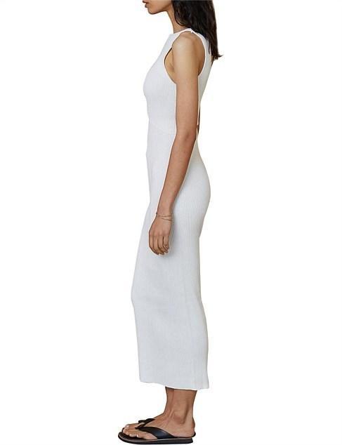 Bec & Bridge Versailles Sleeveless Knit Midi Dress White Size 8 photo 5