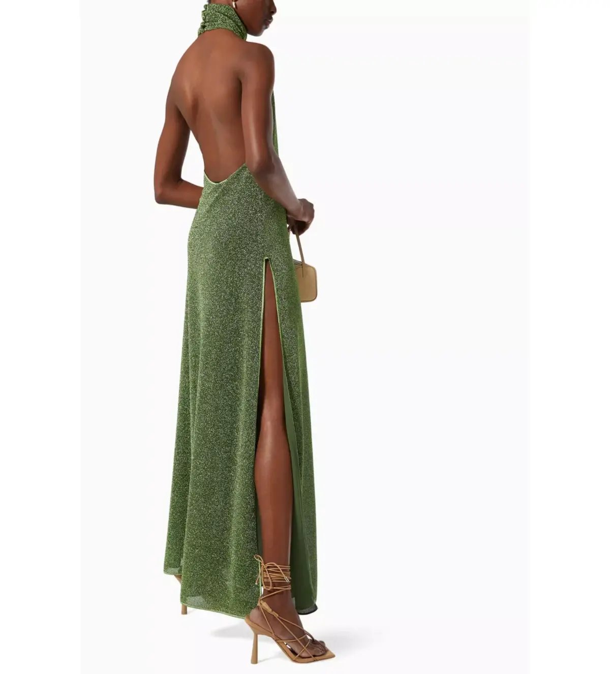 Oséree Lumiere Turtleneck Dress Green Size 14 photo 2