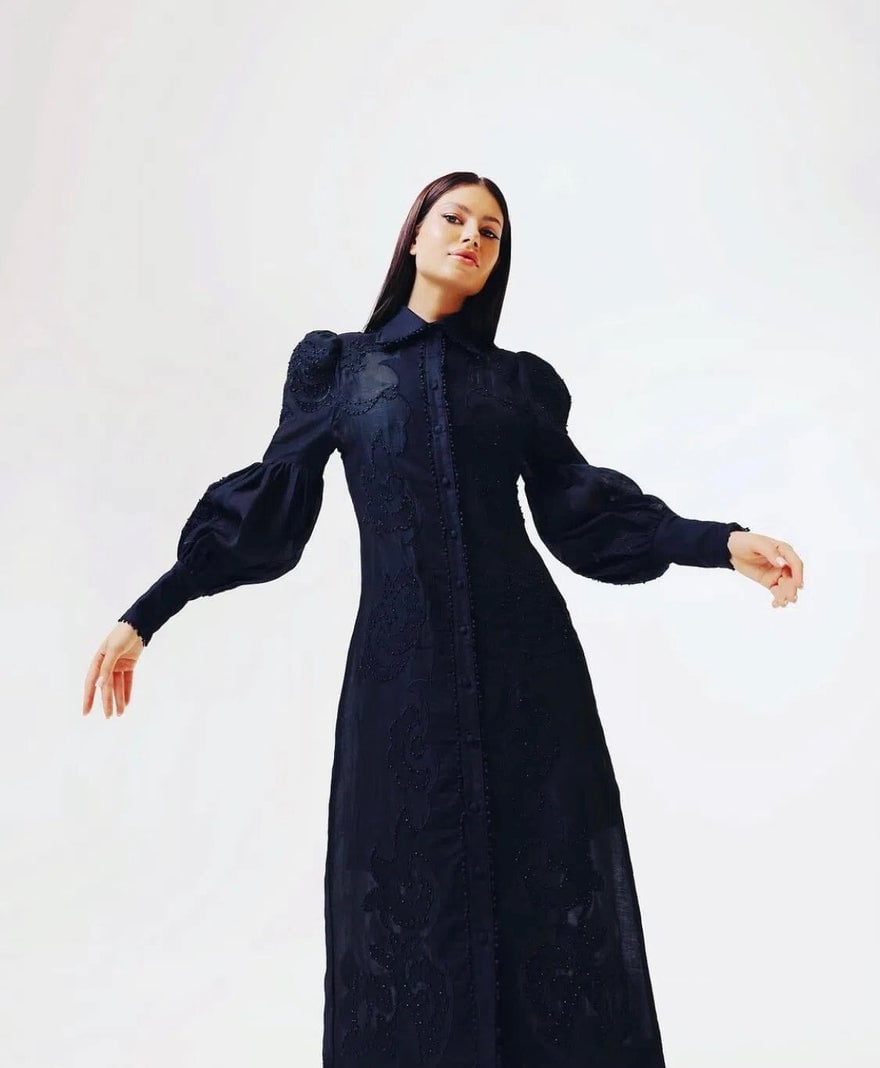 Mackenzie Mode Branching Out Midi Dress Black photo 2