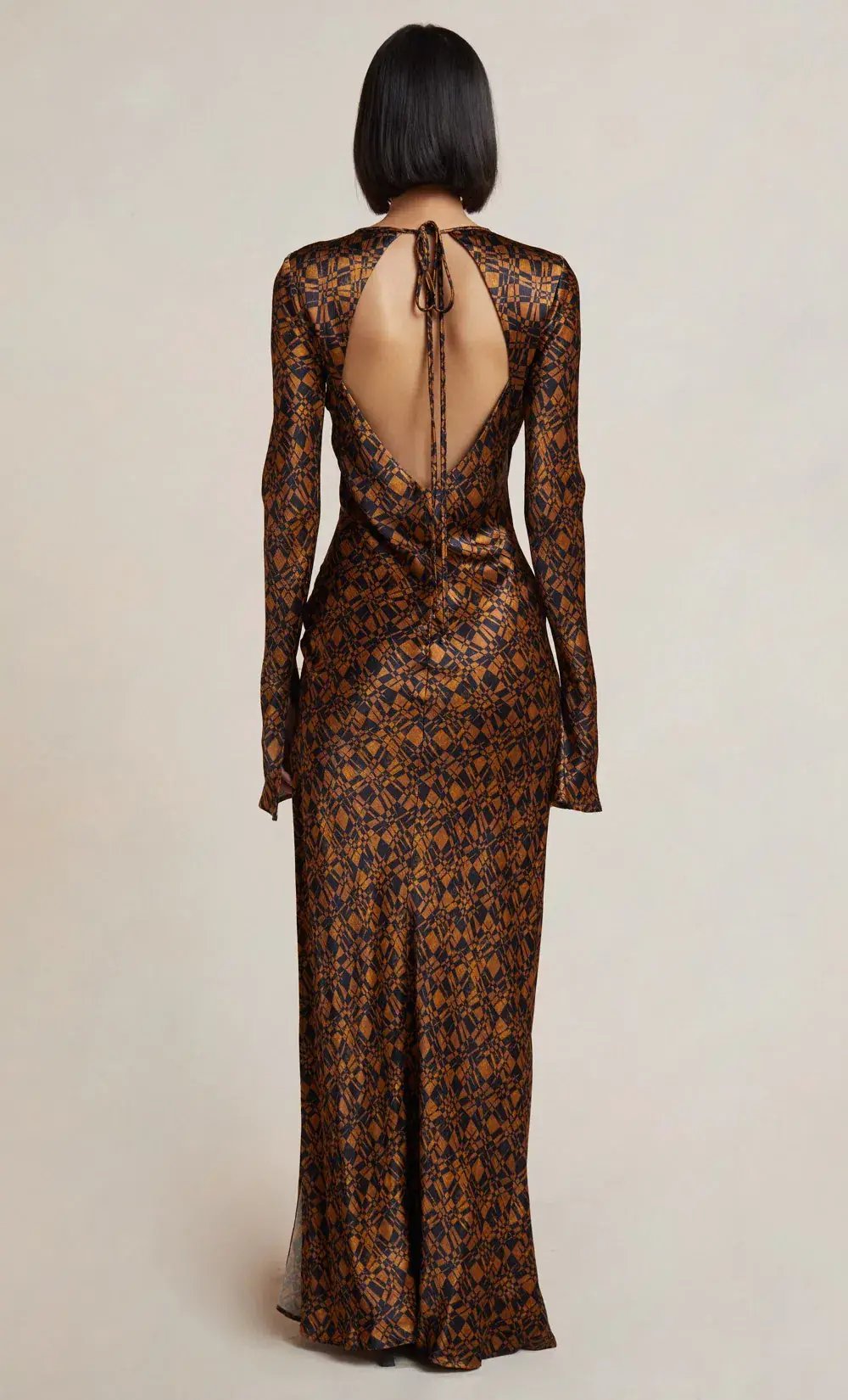 Bec & Bridge Checkmate Long Sleeve Maxi Dress Print Size 8 photo 3