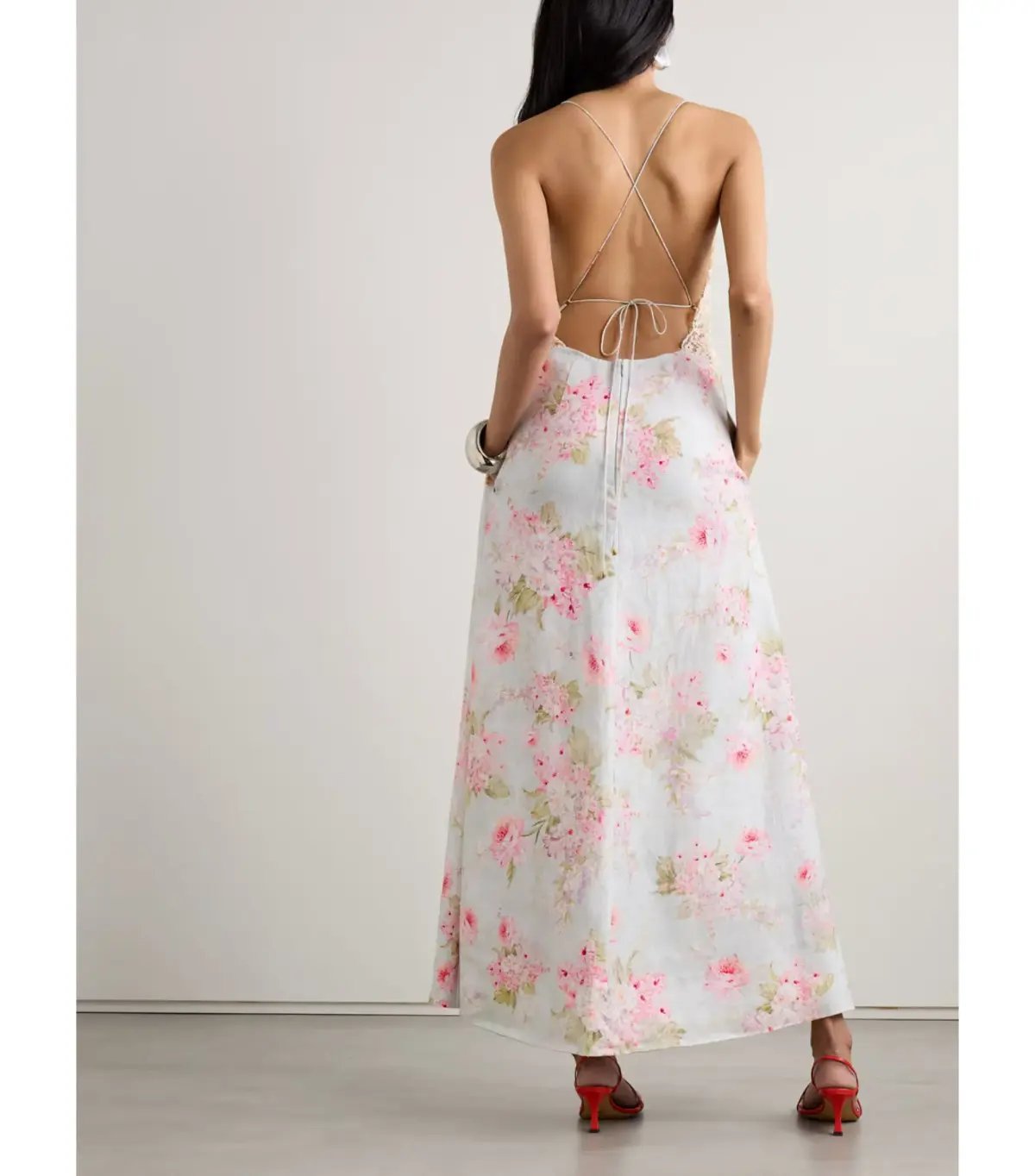 Zimmermann Halliday A-Line Maxi Dress in Blue Watercolour Floral Size 0 / AU 8 photo 2
