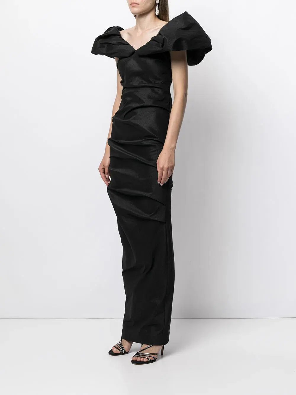Rachel Gilbert Frey Gown Black Size AU 8 photo 2