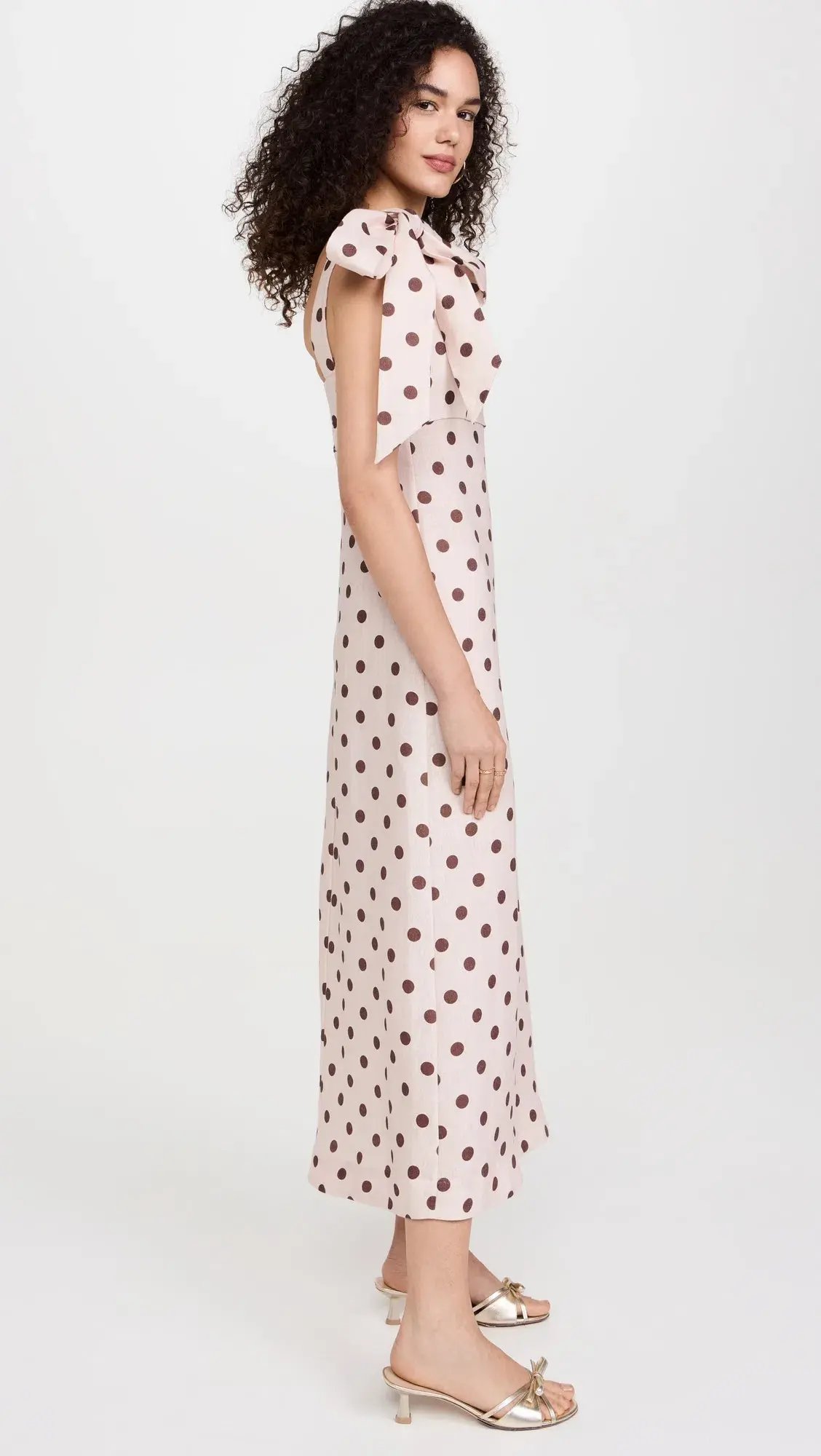 Zimmermann Acacia One Shoulder Midi Dress in Cream/Tan Dot Size 1 / AU 10 photo 4
