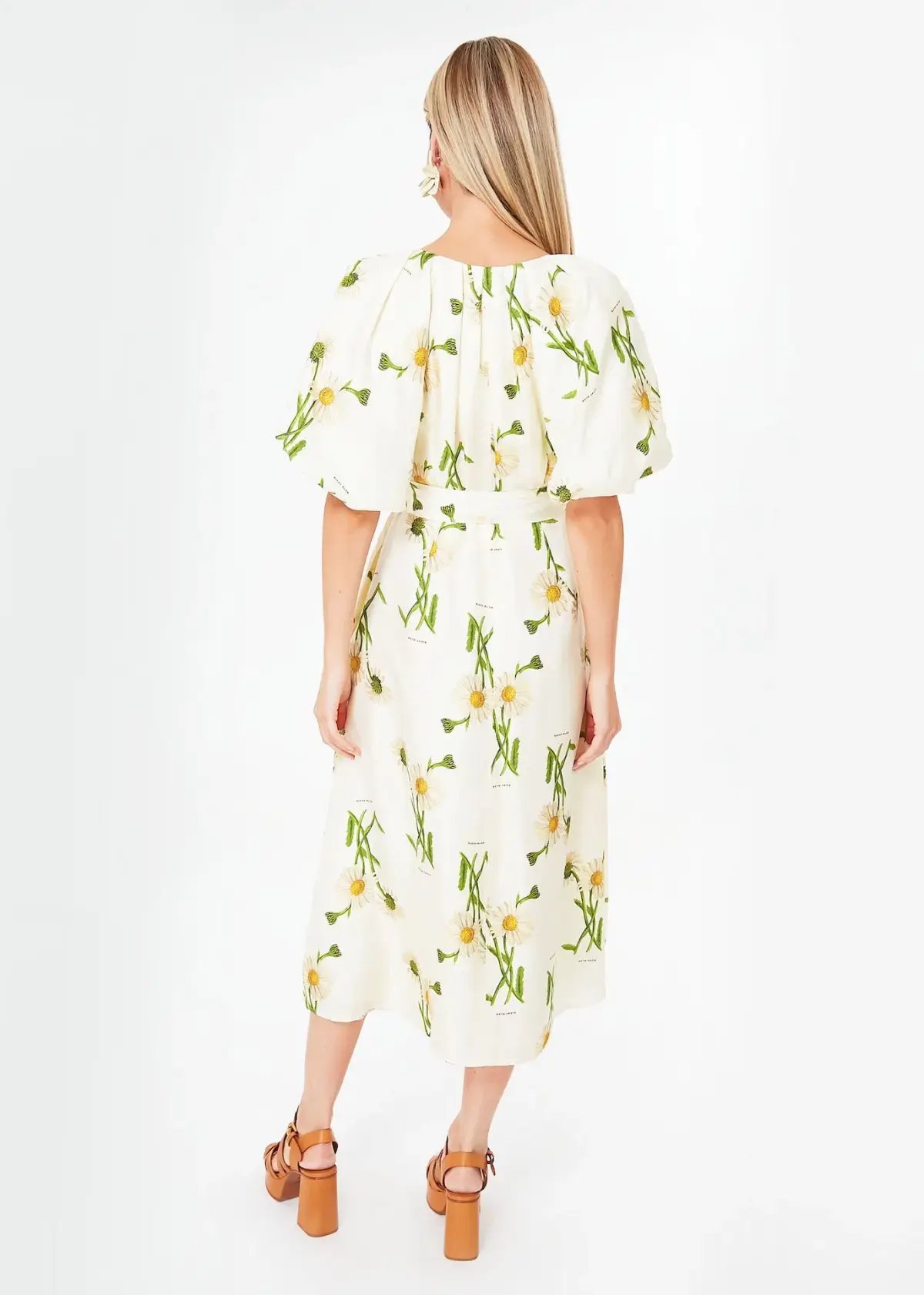 Oroton String Field Daisy Silk Midi Dress Floral Size 12 photo 2