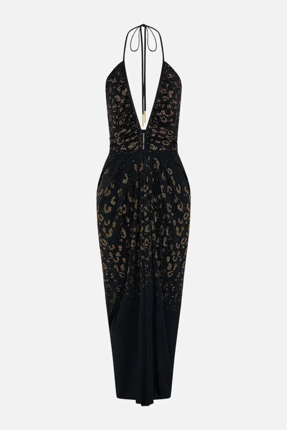 Camilla Mosaic Muse V Neck Gathered Jersey Dress Midi Black (XL/AU16) photo 3
