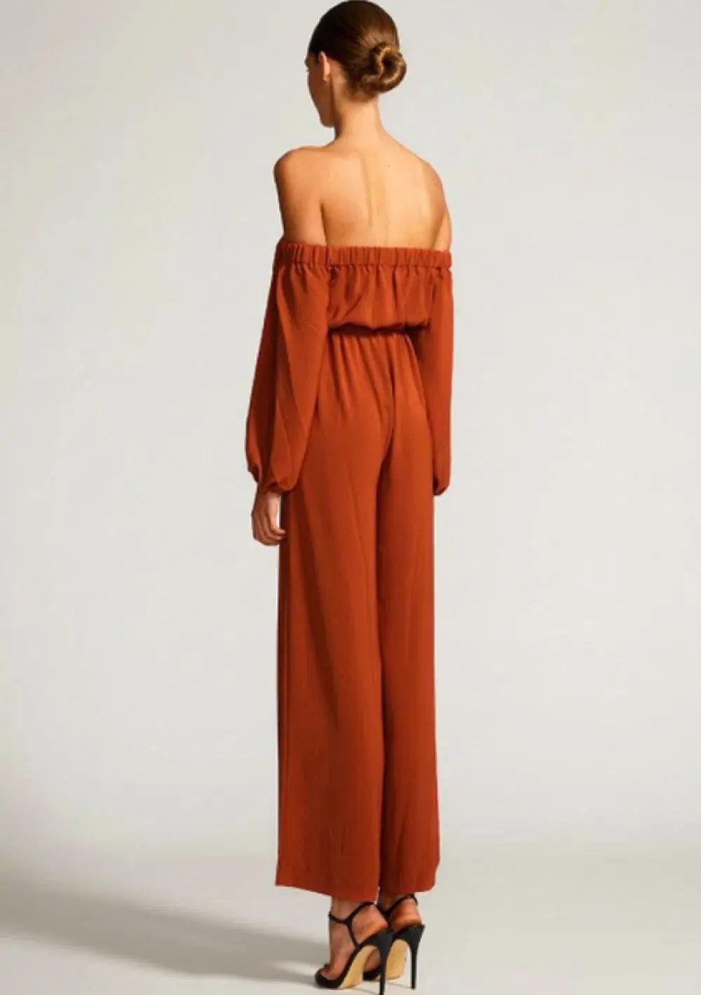 Shona Joy Off The Shoulder Jumpsuit Rust  Size 8 photo 3