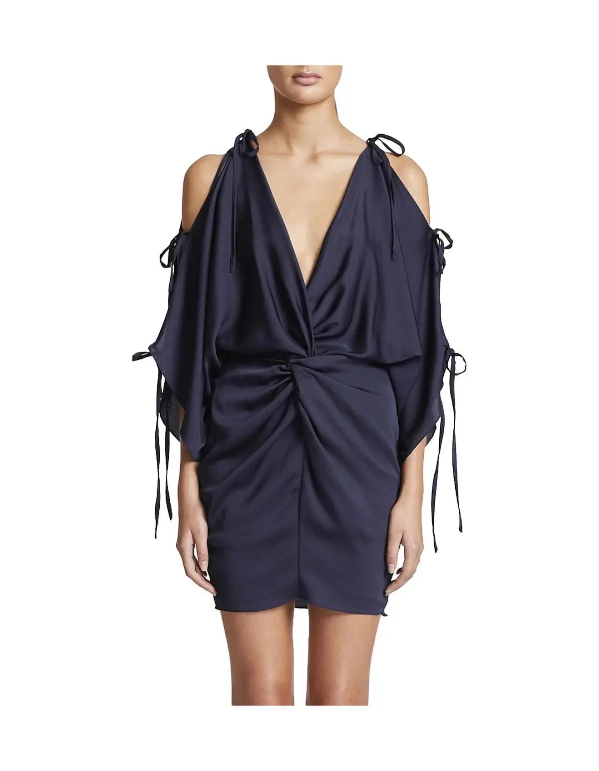 Shona Joy Calypso Twist Kimono Mini Dress Navy Blue Size 6 photo 2