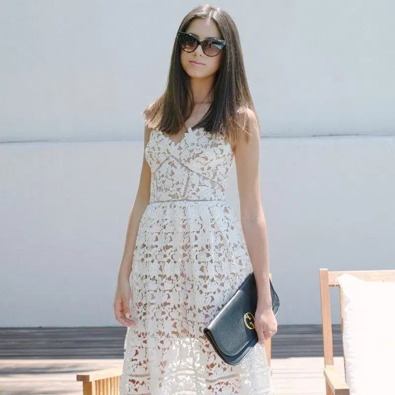 Self-portrait Azalea Guipure Lace Dress White Size AU 8 photo 10