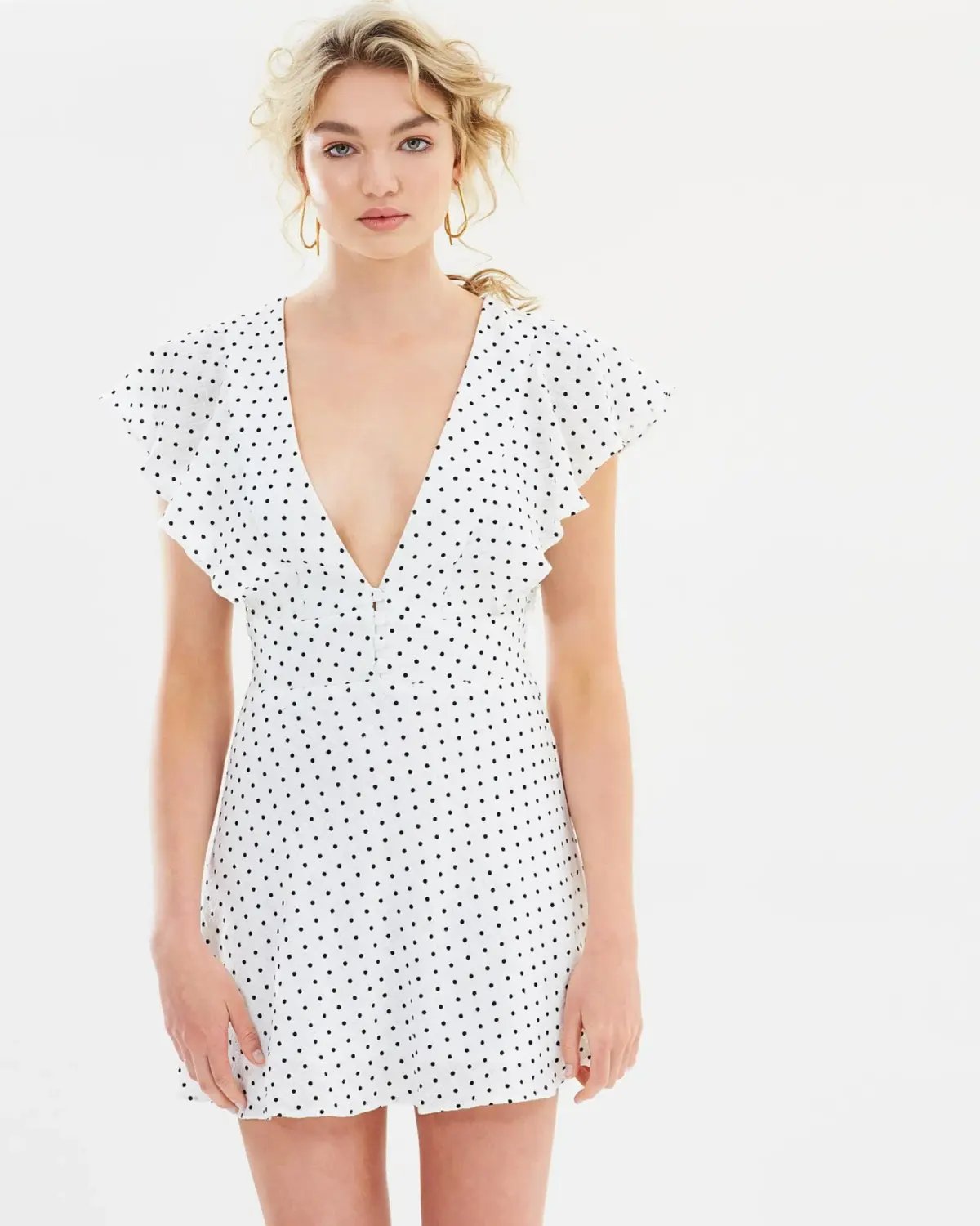 Bec & Bridge Petit Miam Plunge Dress White Size AU 10 photo 2