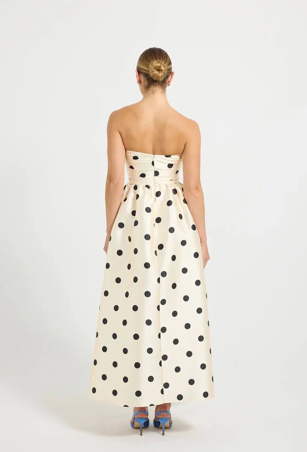 Pasduchas Dottie Strapless Midi Dress Cream Size AU 8 photo 2