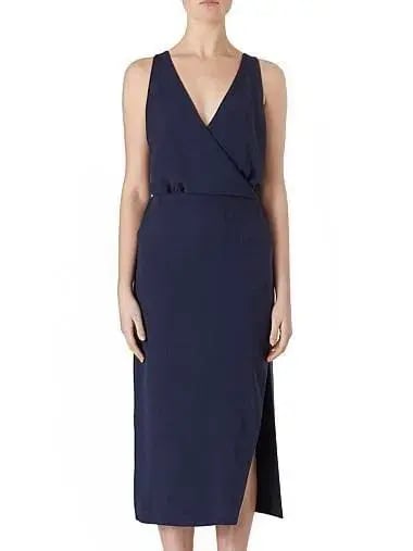 Viktoria & Woods Providence Cross Back Midi Dress Navy Size 2 / AU 10 photo 4
