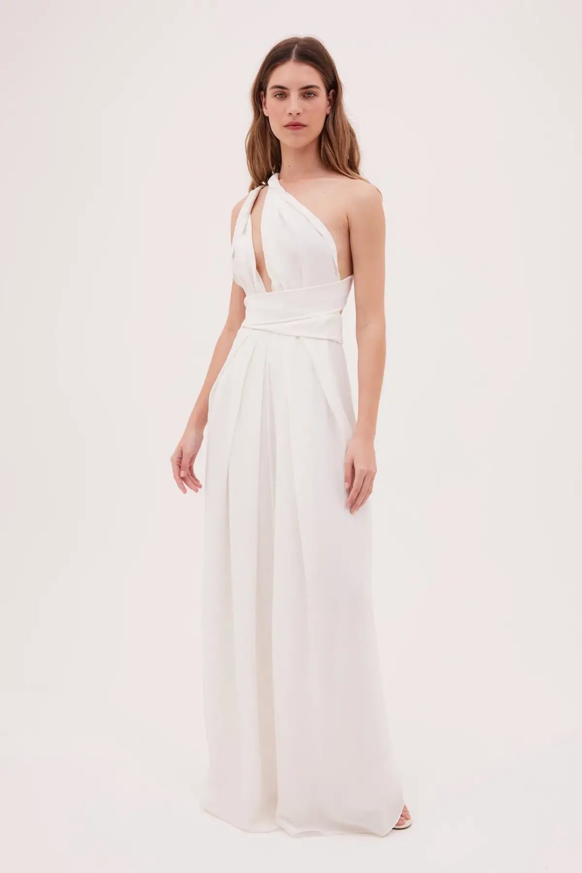 Bianca Spender Ascendent Gown in White Silk Size 10 photo 5