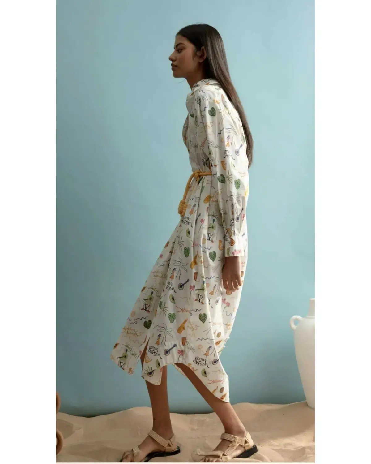 Alemais Golden Hands Shirtdress Print Size AU 14 photo 2