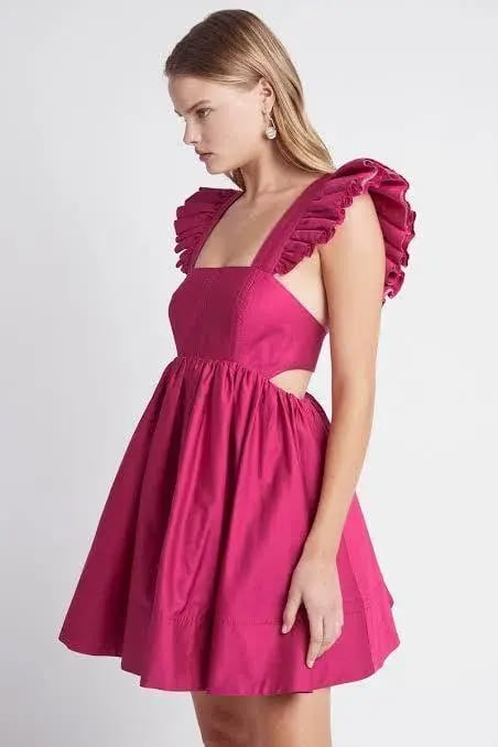 Aje Midsummer Mini Dress Carmine Size 8 photo 2
