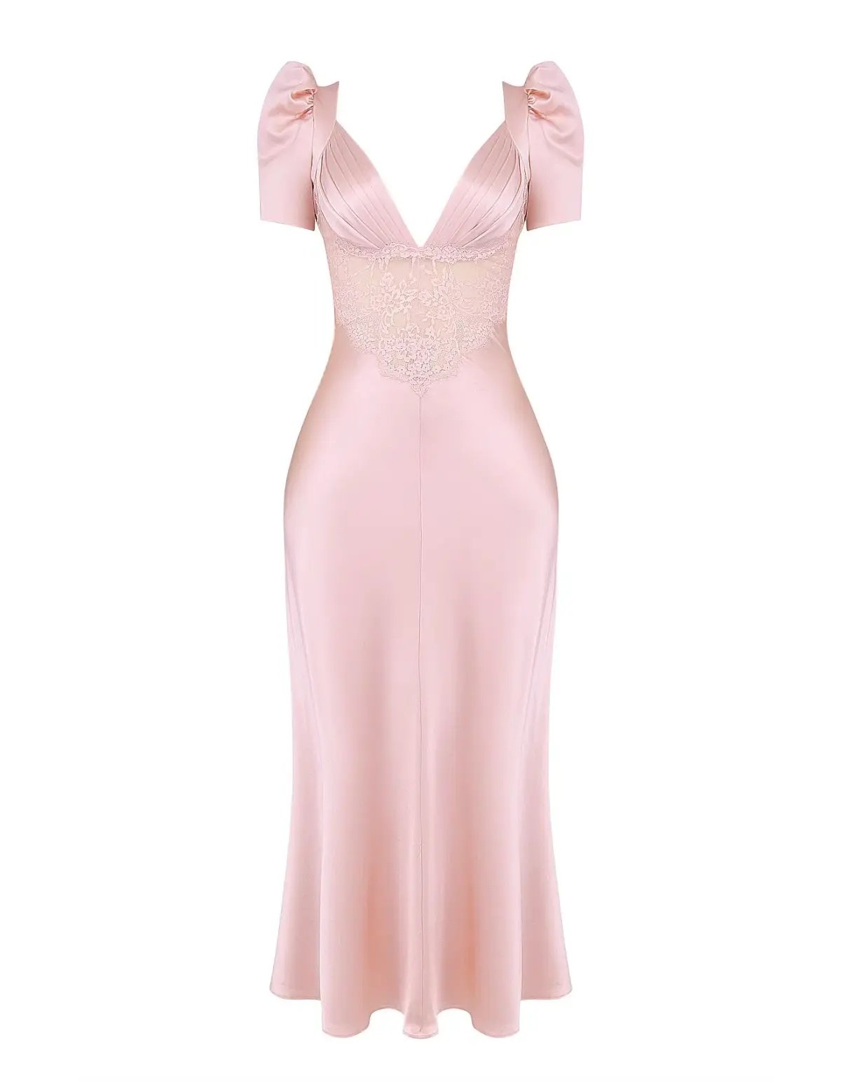 House of CB Rafaela Pure Silk & Lace Dress Soft Peach Size 12 photo 5