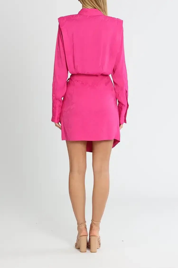 Rebecca Vallance Theresa Shirt Mini Dress Pink Size 14 photo 2