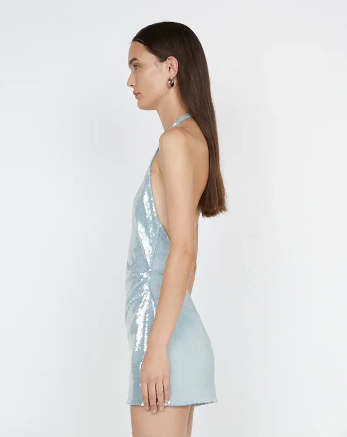 Bec & Bridge Shilou Halter Dress Silver Size Au 8 photo 4