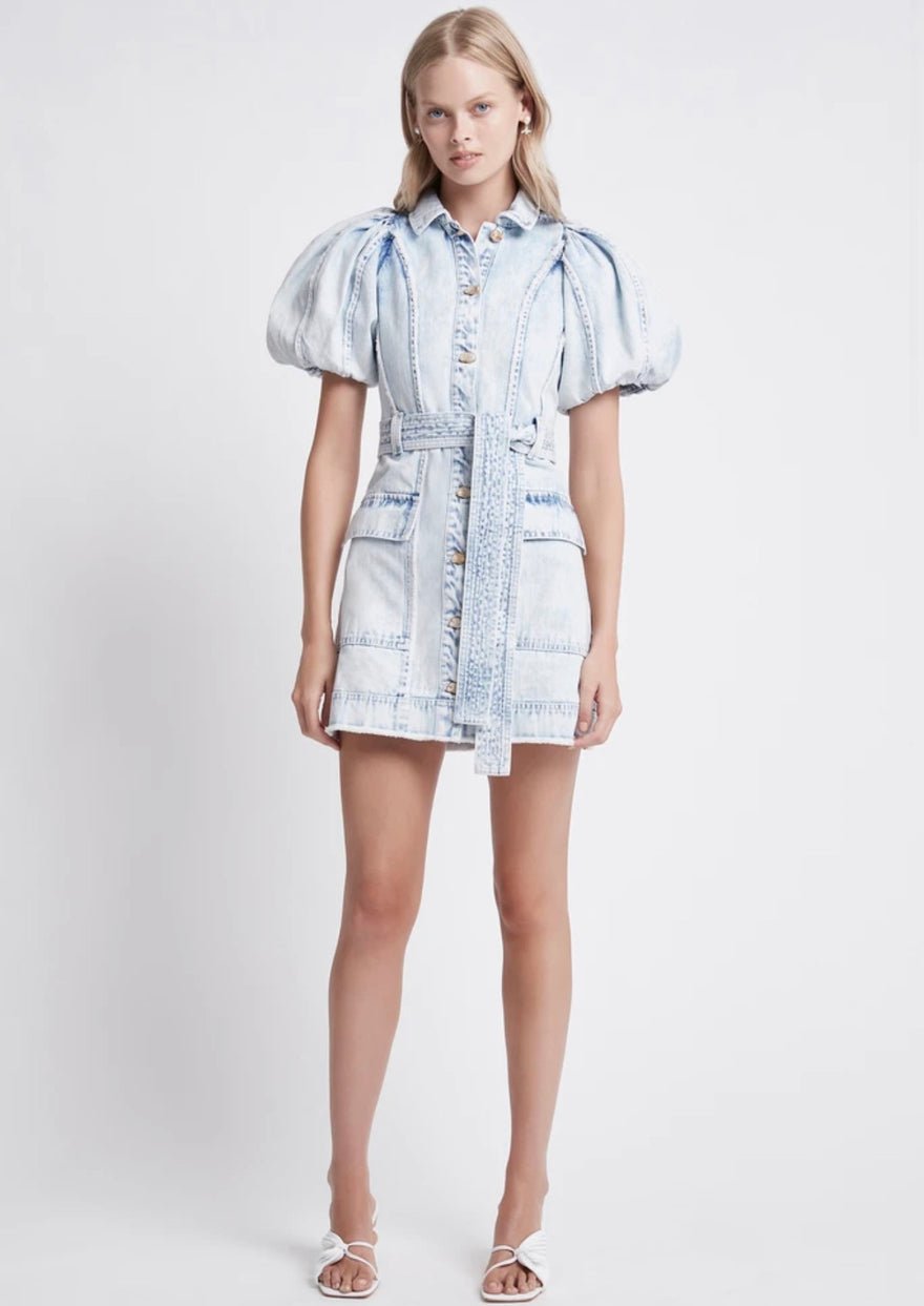 Aje Framework Denim Puff Sleeve Dress photo 2