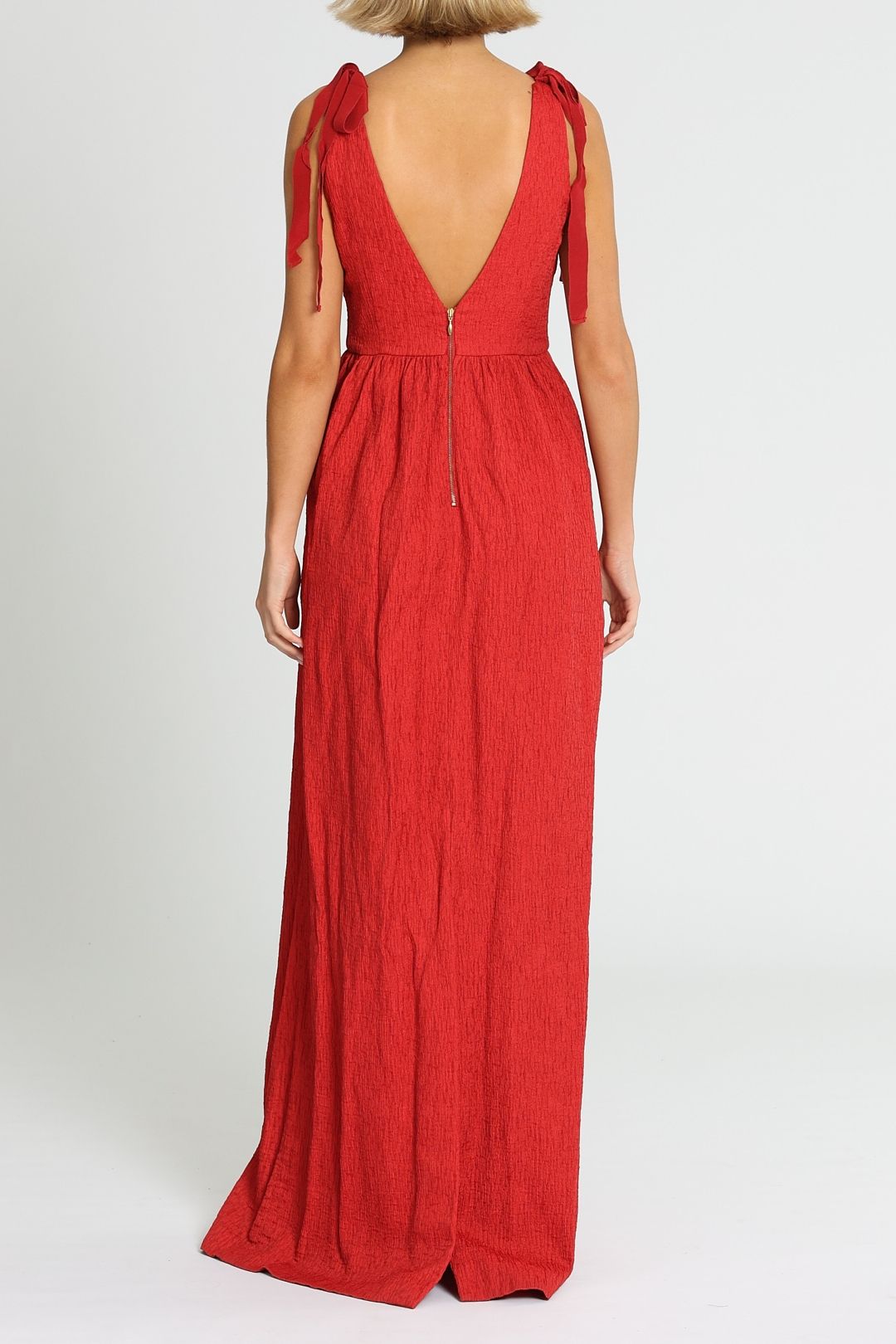 Harlow Tie Gown - Red photo 3
