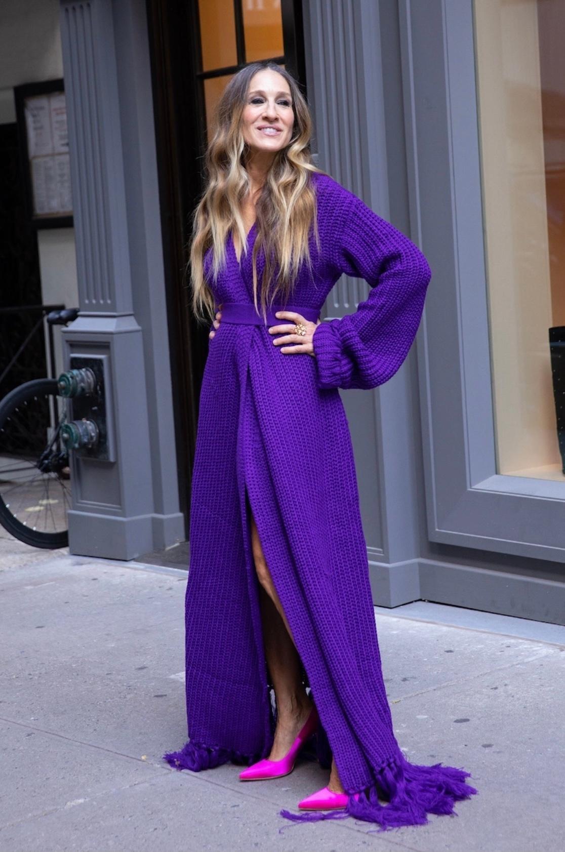 Hanifa Miya Knit Cardigan Dress Purple Size S-M/AU 10 photo 3