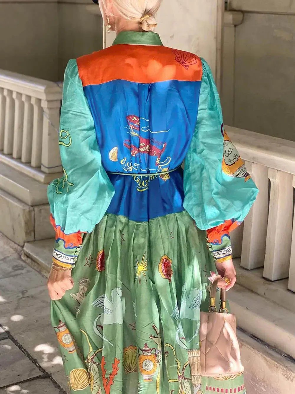 Alemais Surrealist Summer Ramie Midi Shirtdress Size 16 photo 3