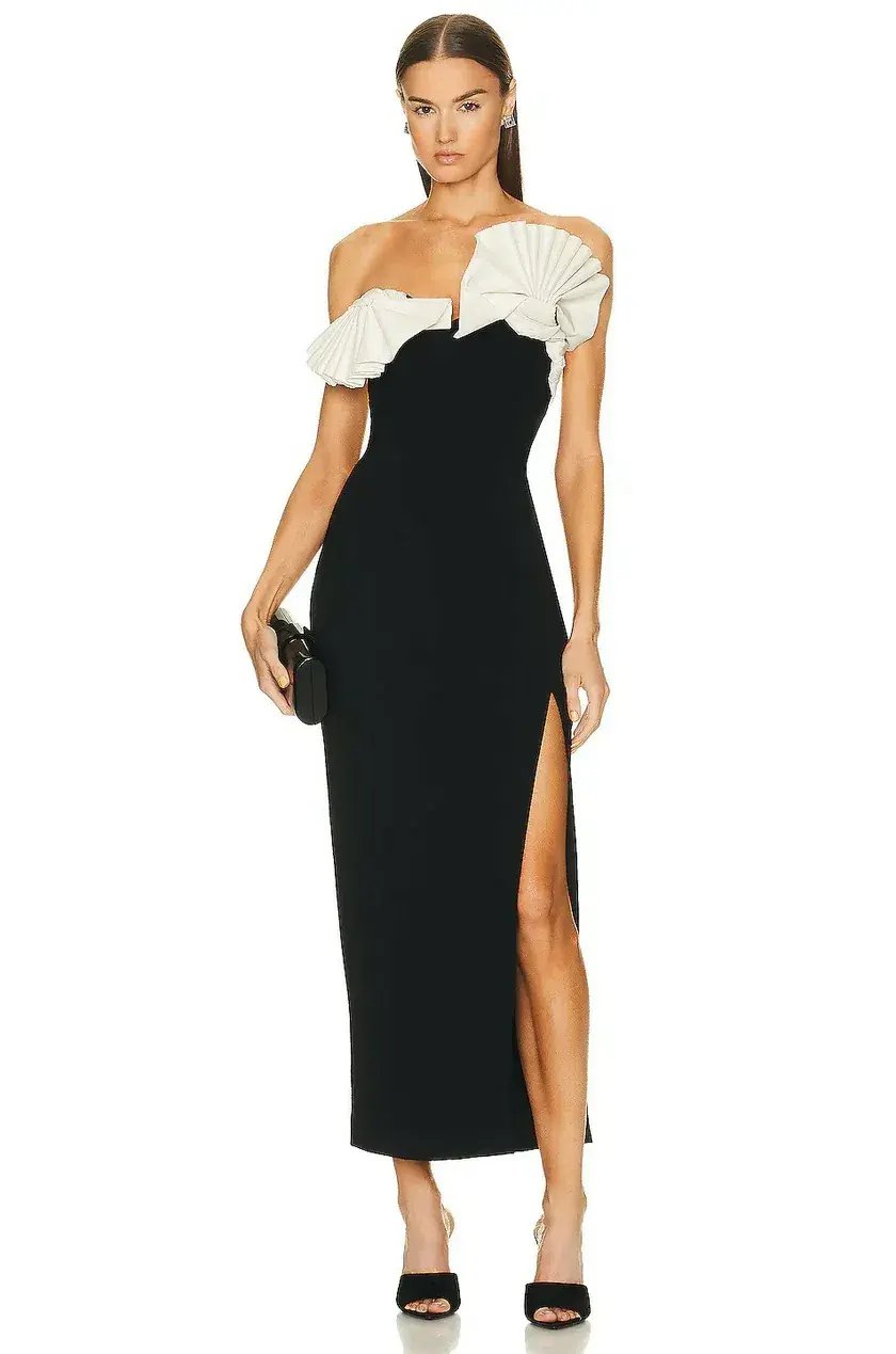 Rachel Gilbert Lavina Dress Black Size 6 photo 4