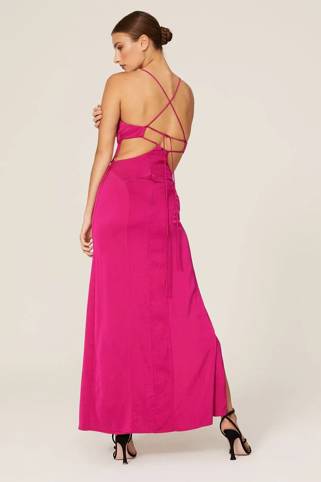 Manning Cartell Facetime Maxi Slip Dress Pink Size 10 photo 3