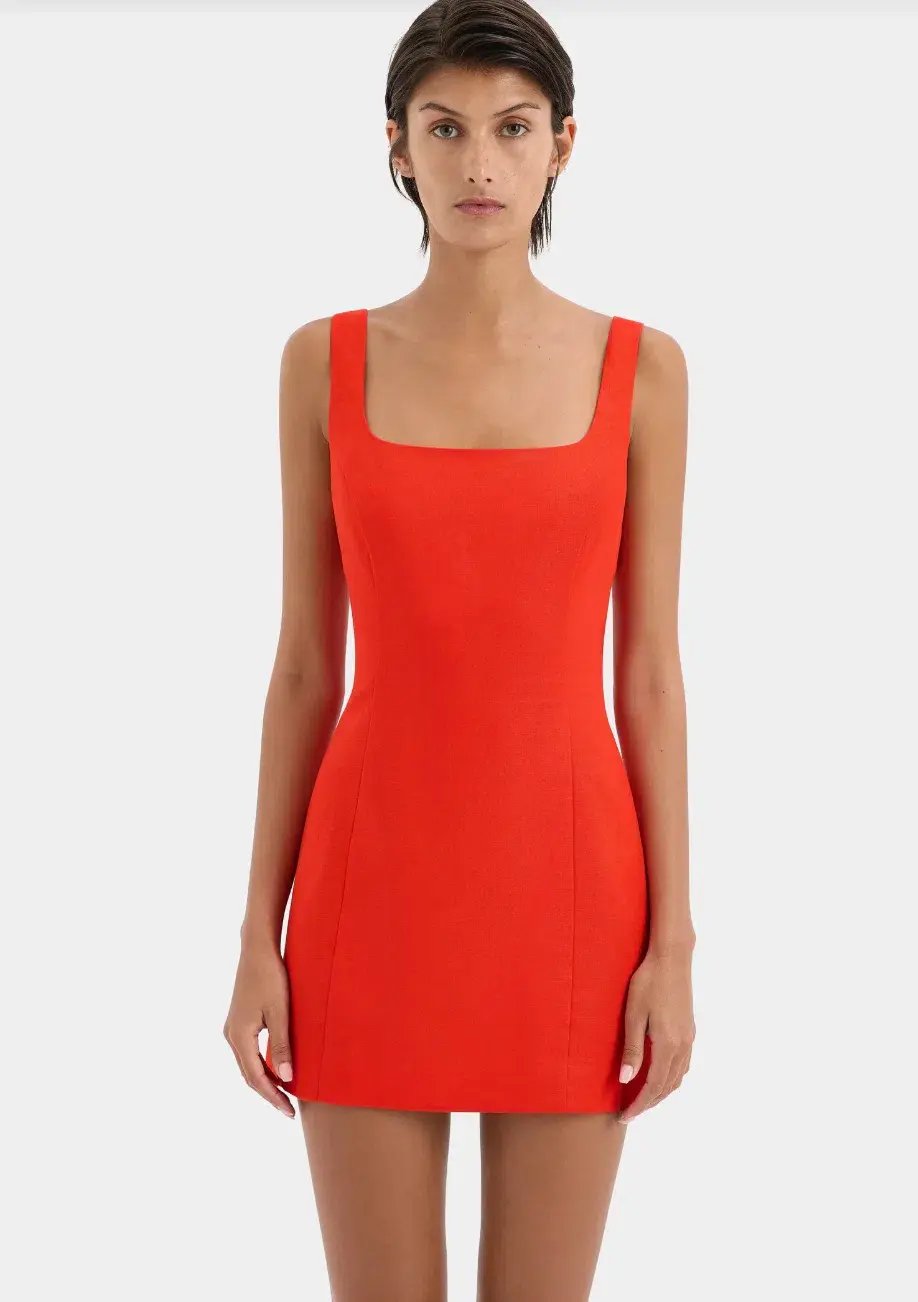 Sir the Label Iris Tie Mini Dress Red Size 6 photo 3