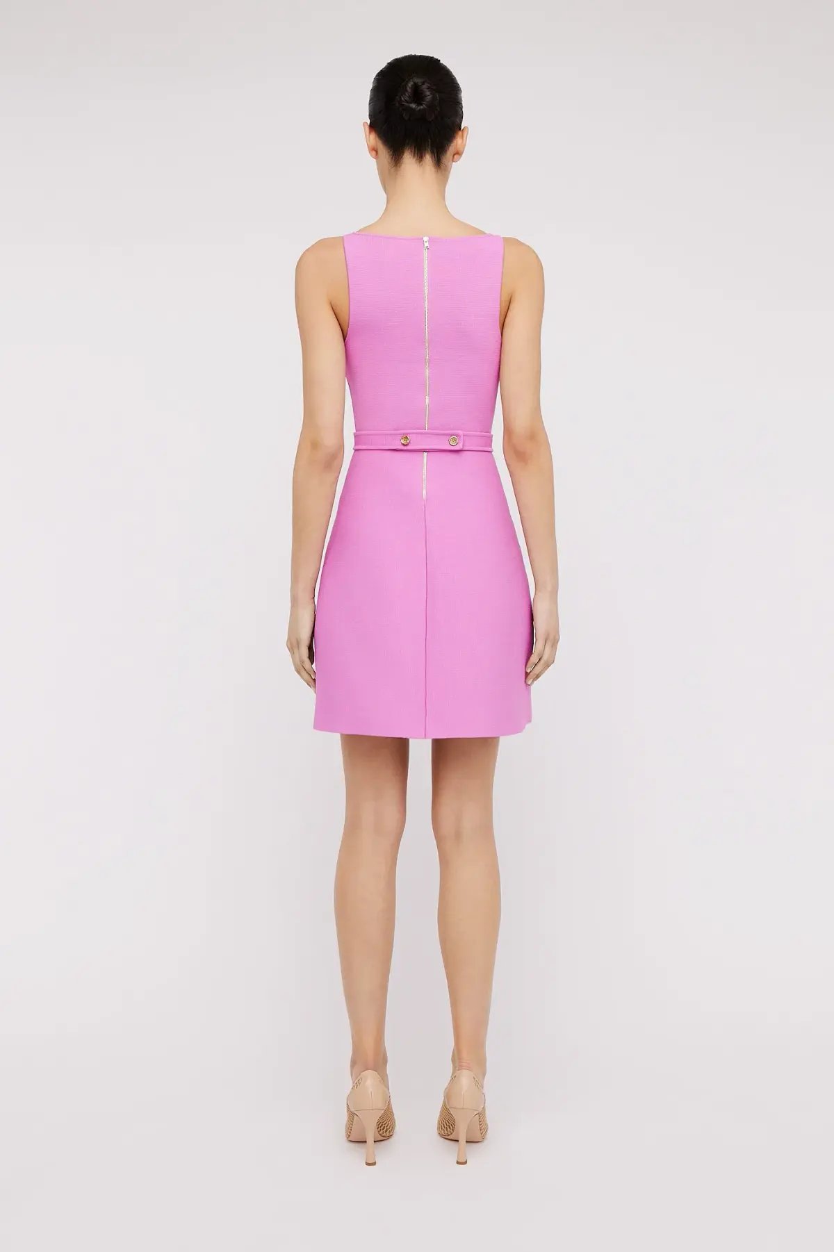 Scanlan Theodore Crepe Knit Bow Belt Dress Pink Size Small/Au 8 photo 3