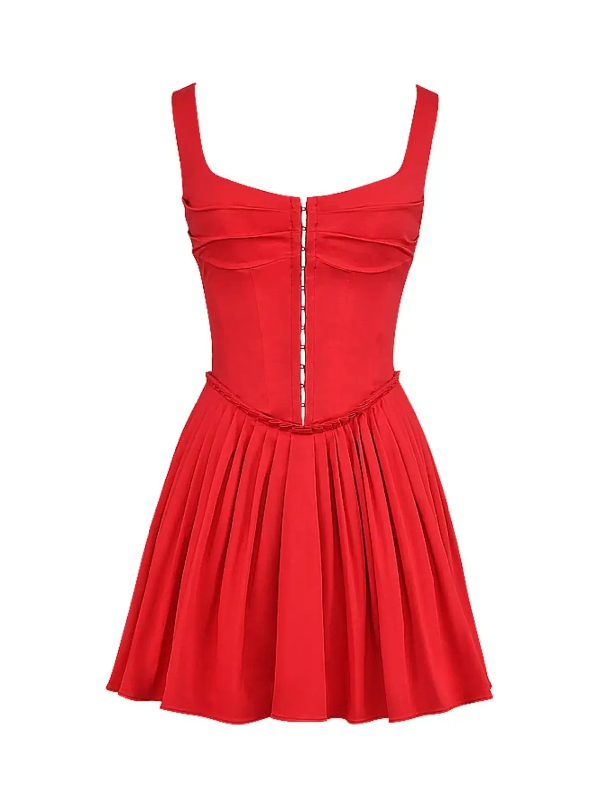 House of CB Cupid Scarlet Pleated Mini Dress Red Size S/Au 8 photo 2