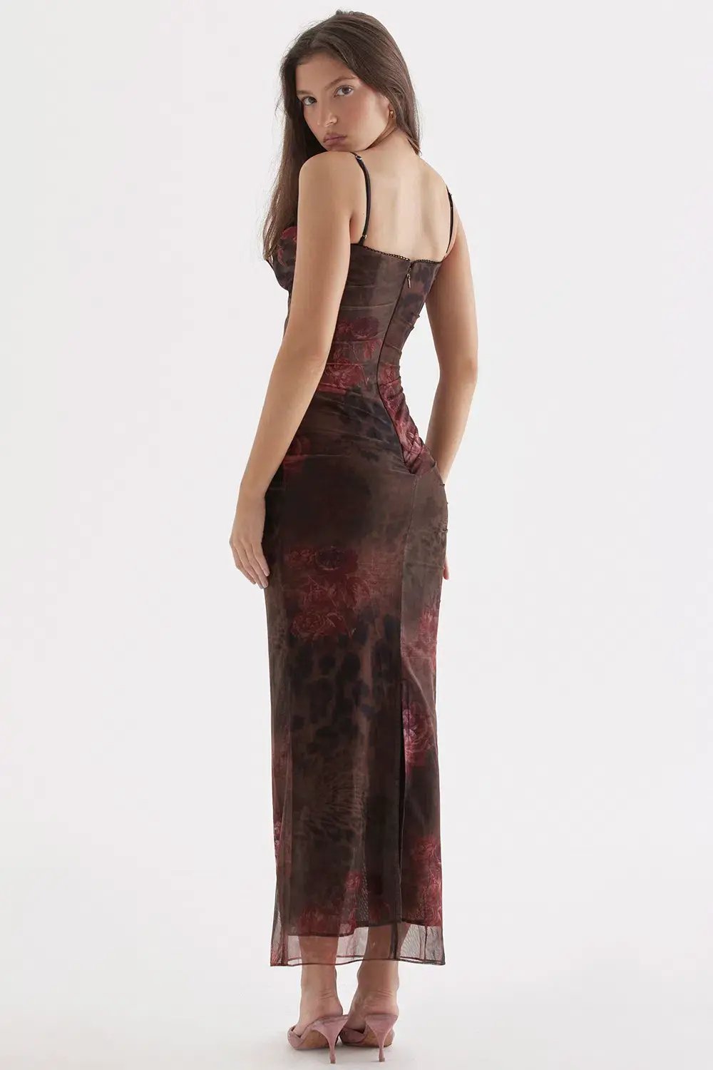 House of CB Nalini Printed Midi Dress Leopard Print Size S/ AU 8 photo 3