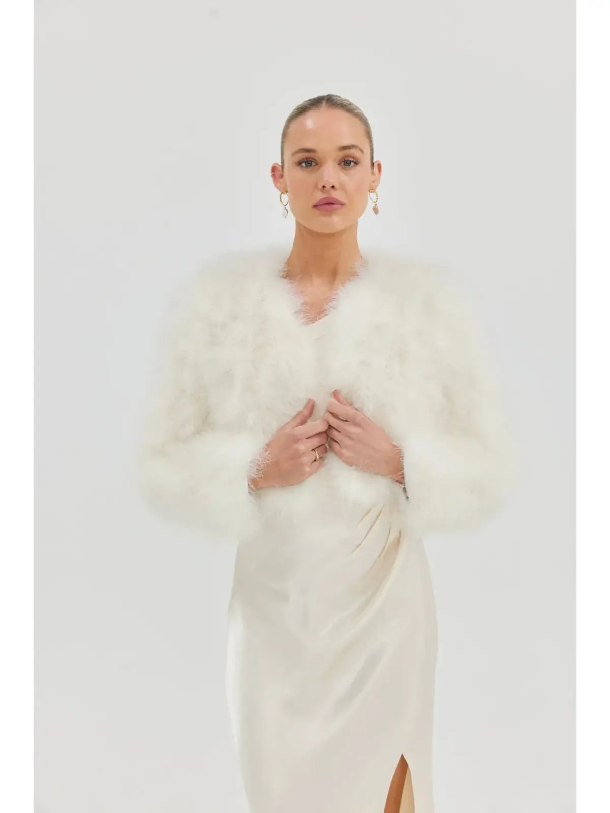 Bubish Luxe Bridal Manhattan Crop Jacket in Ivory Size XS / AU 6 photo 4