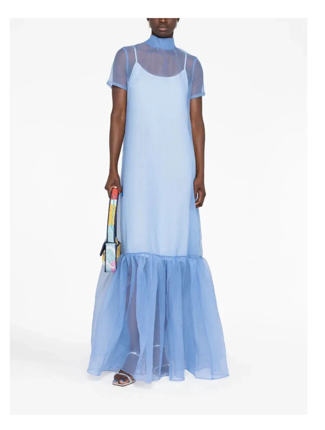 Staud Calluna Floor Length Dress Blue Size S / AU 8 photo 4