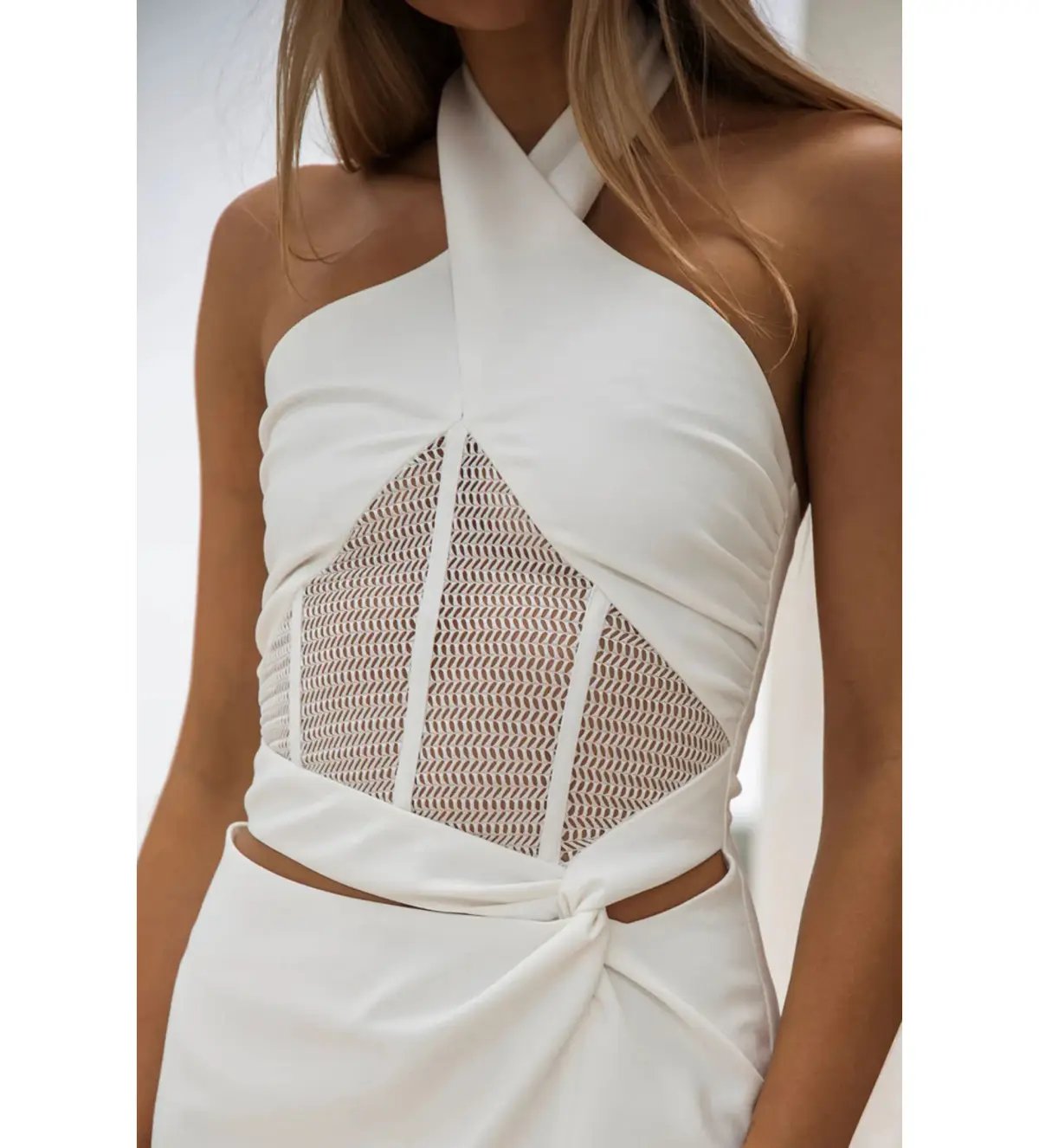 Sabo Skirt Amaris Halter Dress White Size L / AU 12 photo 3