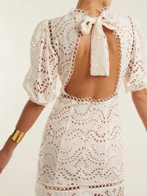 Zimmermann Jaya Wave Mini Dress White Size 8 photo 3