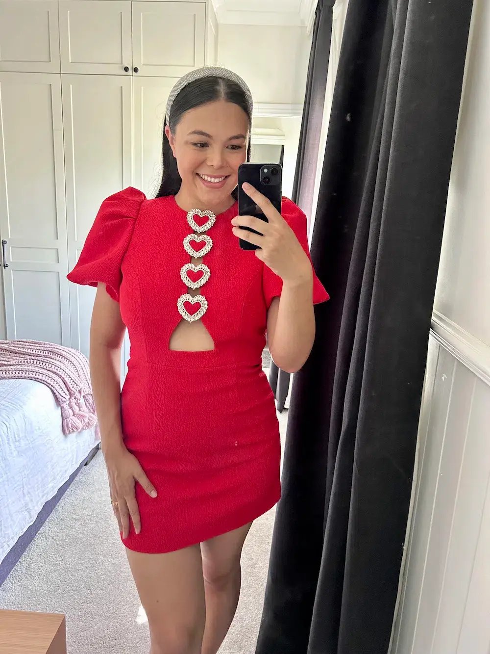 Rebecca Vallance Chiara Puff Sleeve Mini Dress Size 10 photo 2