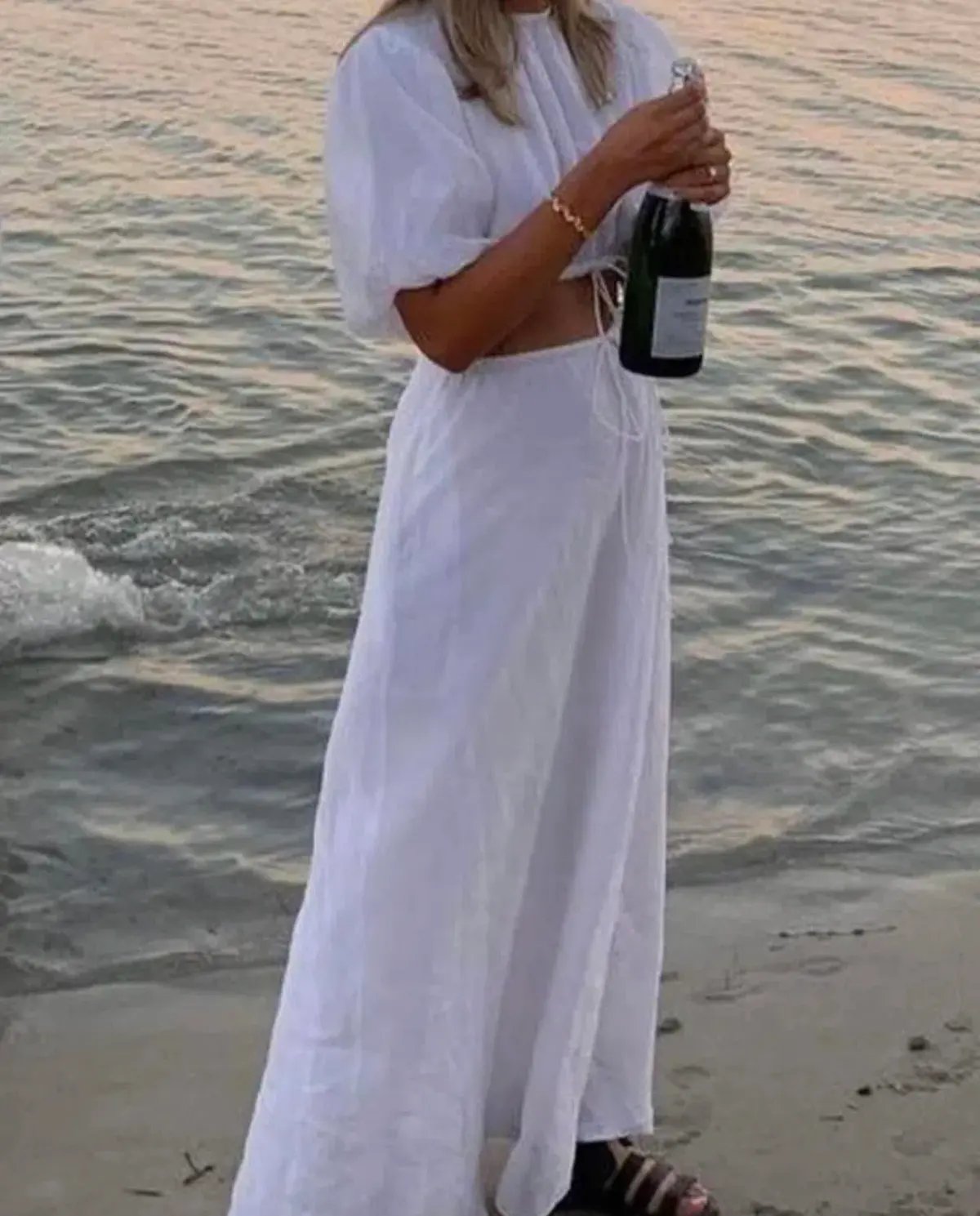 Sir the Label Franc Puff Sleeve Midi Dress White Size 0 / AU 6 photo 2
