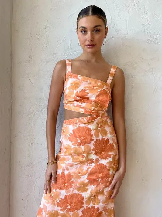 Significant Other Elena Cut Out In Scarlet Poppy Print Size 10 photo 2