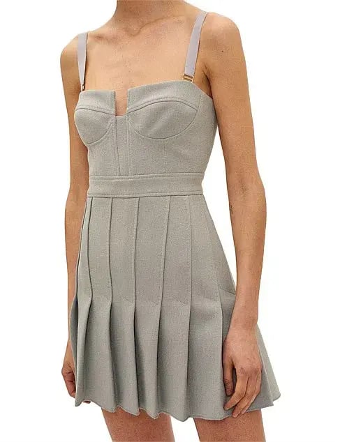 Dion Lee Column Pleated Mini Dress Green Size 8 photo 4