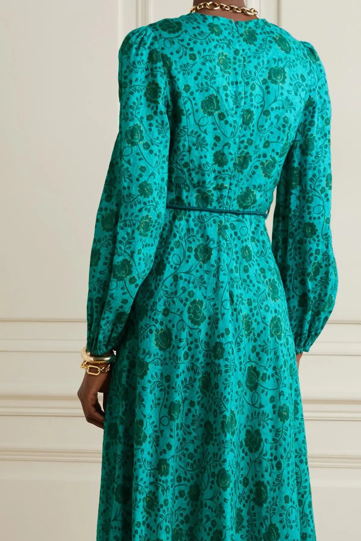 Zimmermann Lulu High Neck Midi Dress Jade Floral Size 3/AU 14 photo 2