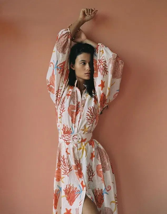 Palm Noosa Noddy Dress Coral Print Size 12 photo 3