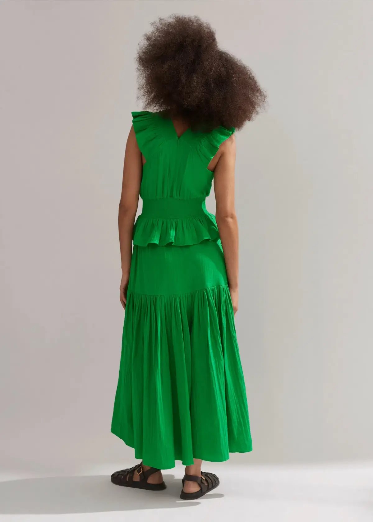 Me+Em Cheesecloth Maxi Dress in Spring Green Size 10 photo 3