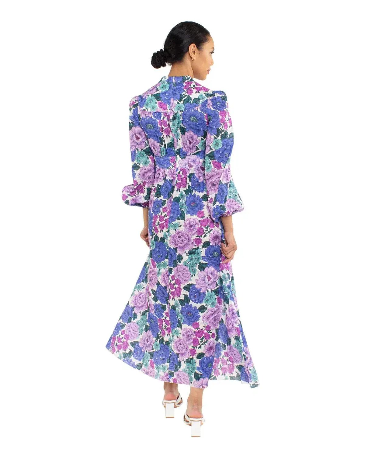 Zimmermann Poppy Plunge Midi Dress in Lilac Floral Size 1 / AU 10 photo 2