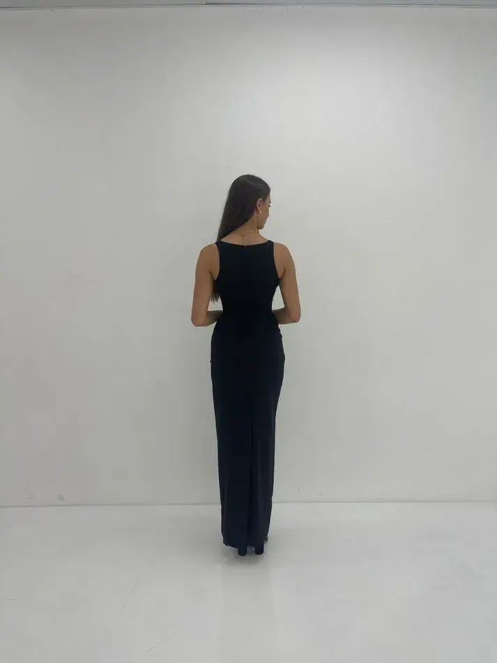 Christopher Esber Arced Column Gown Maxi Black Size AU 6 photo 3