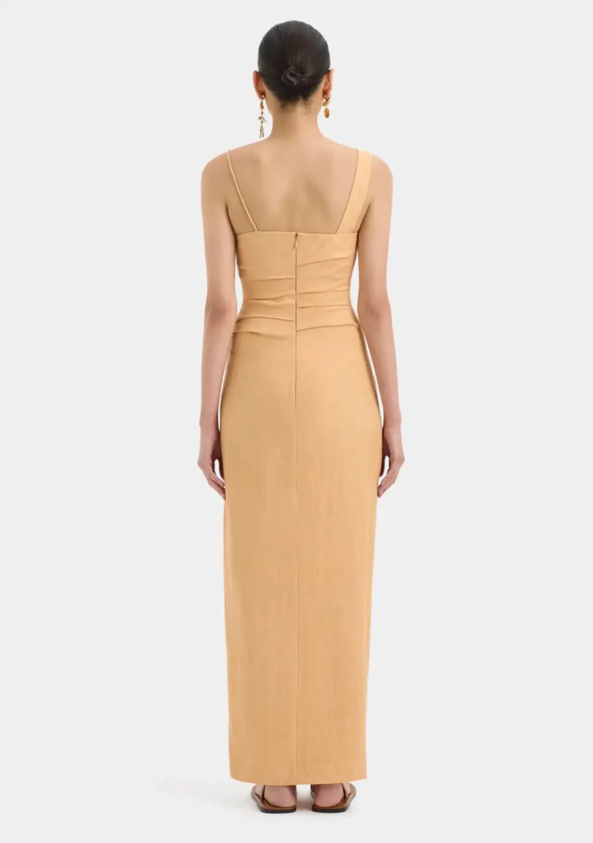 Sir The Label Antonia Beaded Midi Dress Light Tan Size 8 photo 2