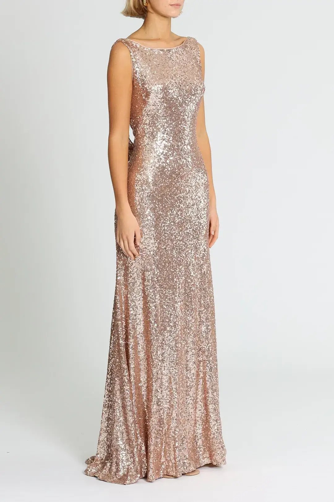 Theia Gemma Gown in Rose Gold Size 14 photo 2