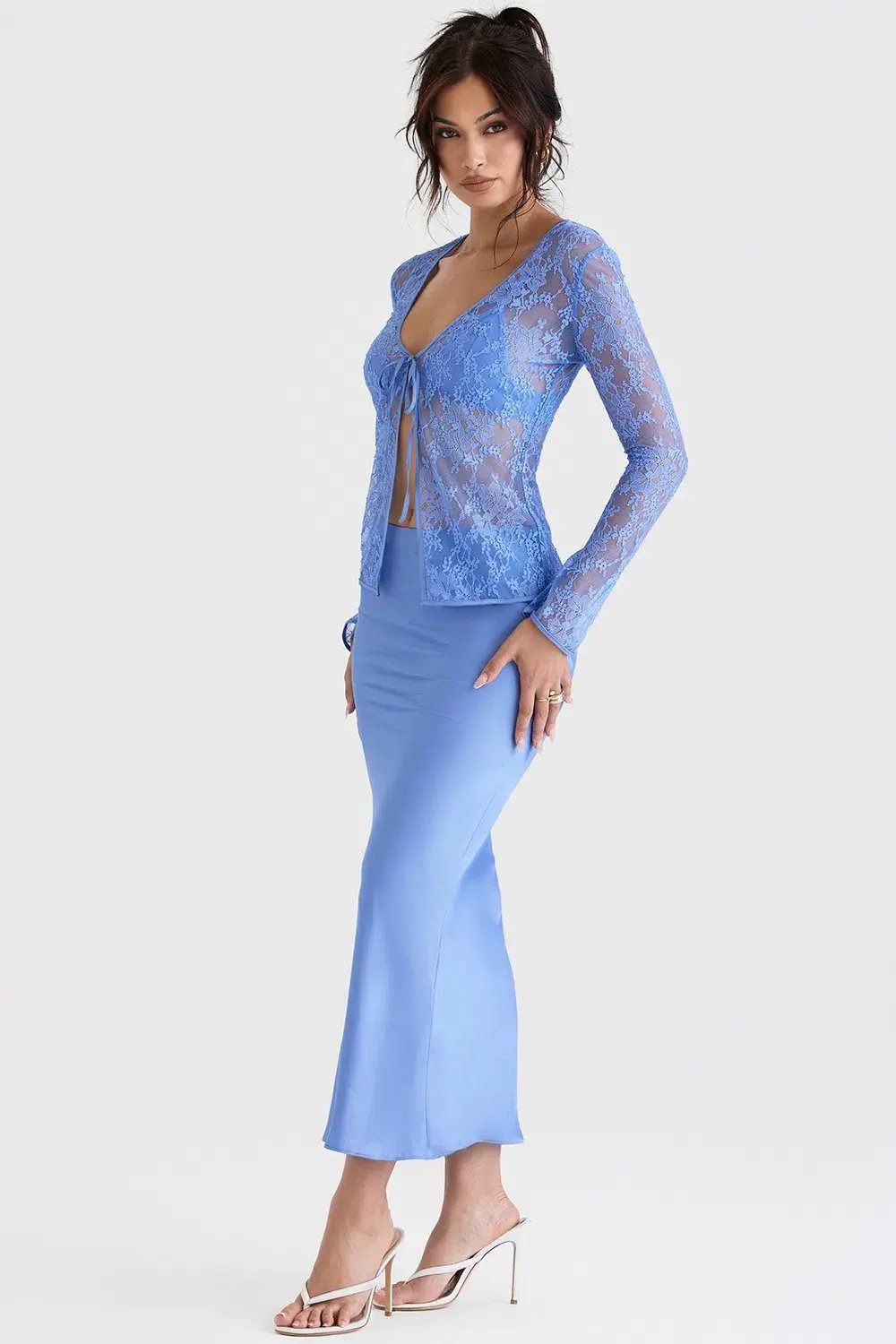 House of CB Phoebe Top & Clara Skirt Set Blue Size L/Au 12 photo 2